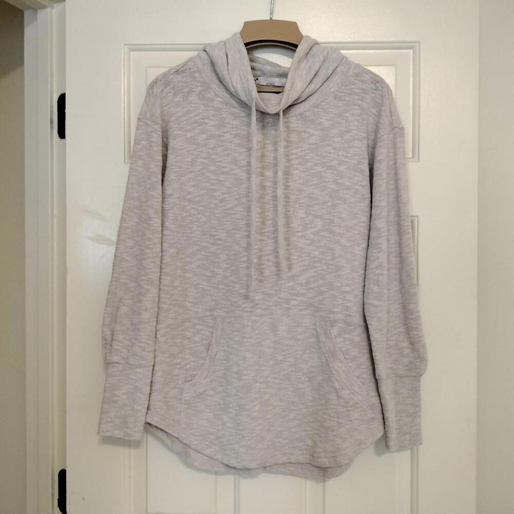 Prana Sweater Womens Drawstring Cowl Neck Long Sleeve Lightweight Oatmeal XS